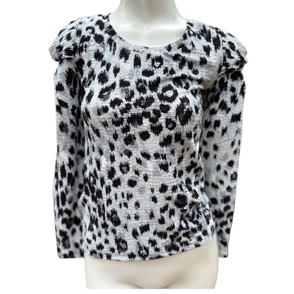 LOFT Tops - Loft Black and White Leopard Print Women's Long sleeve Top size XSP NWTS